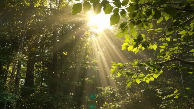 Peaceful morning scene with natural light